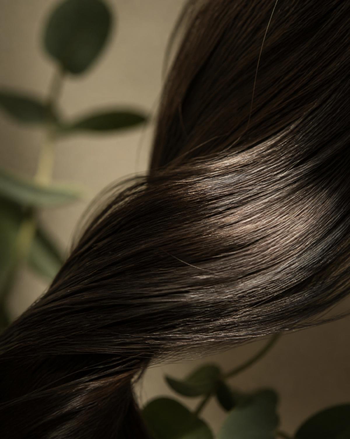 Detail of glossy healthy hair