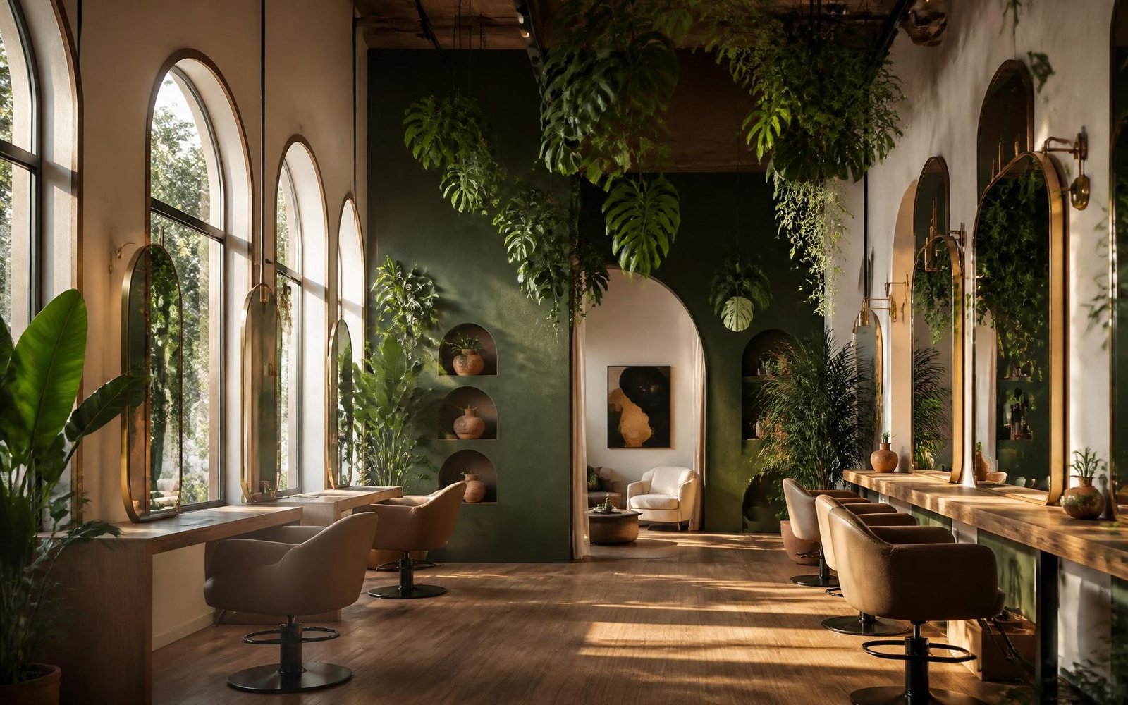 Interior of The Roots Unisex Salon in Belagavi